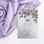 Jede Lila Silber-Rose 90. Geburtstag laden ein Einladung<br><div class="desc">Jede Lila Silver Rose 90. Geburtstag Einladende Matching Kollektion in Niche und Nest Shop. Gestaltungsfreundlichkeit: https://www.etsy.com/shop/SmallHouseBigPony</div>