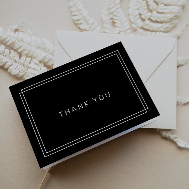 JEDE moderne Black Wedding Dankeschön Karte (AVERY Modern Black Wedding Thank You Card)