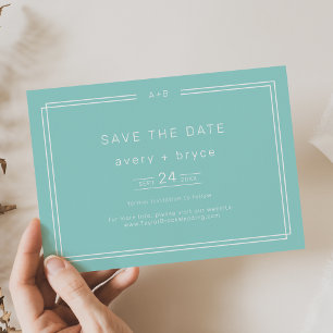 JEDE moderne Minimalistisch-Minze-Grünrahmen-Hochz Save The Date