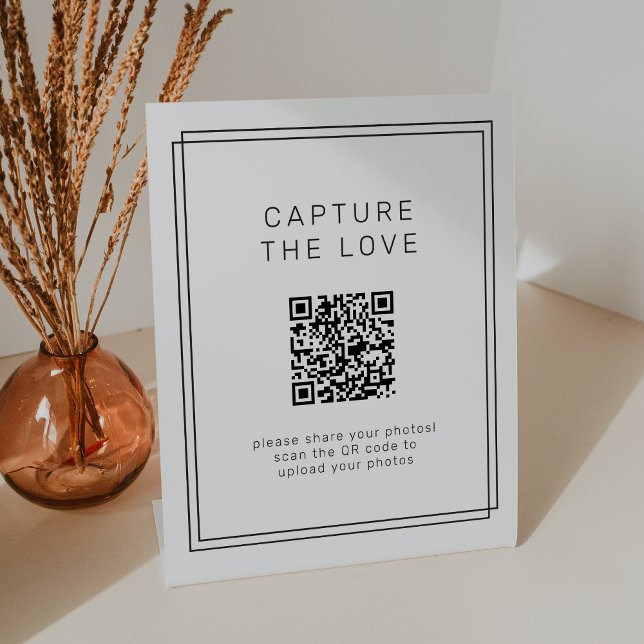 JEDE moderne Minimalistische Capture the Liebe Wed Sockelschild (AVERY Modern Minimalist Capture the Love Wedding Pedestal Sign)