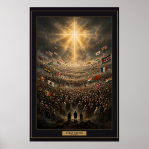 Jede Nation — Der Menge Poster gerahmt