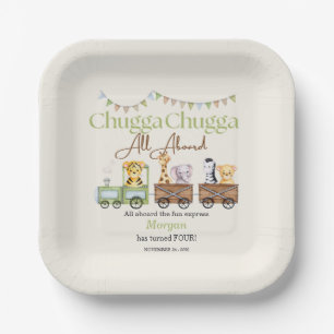 Jede Niedliche Chugga Aquarellbahn zum Geburtstag Pappteller