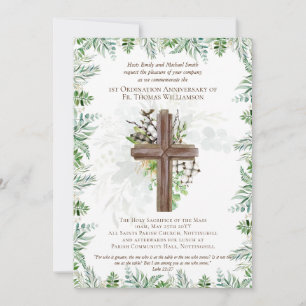 JEDE Ordination Jubiläum Einladung rustikales Holz
