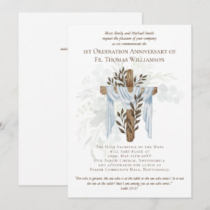 JEDE Ordination Jubiläum Einladung rustikales Holz