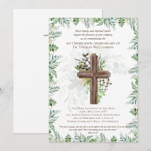 JEDE Ordination Jubiläum Einladung rustikales Holz