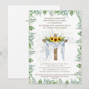 JEDE Ordination Jubiläum Einladung rustikales Holz