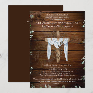 JEDE Ordination Jubiläum Einladung rustikales Holz