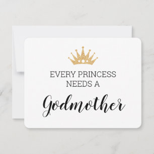 Jede Prinzessin braucht eine Taufpatin Karte