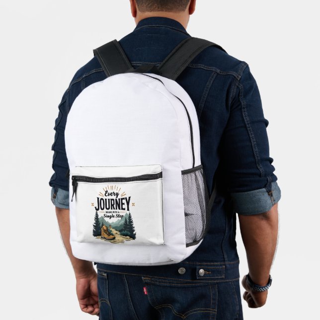 Jede Reise beginnt mit einer Single-Treppe wandern Bedruckter Rucksack (Insitu (Modell))