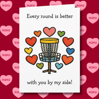 Jede Runde ist besser | Disc Golf Valentinstag Karte
