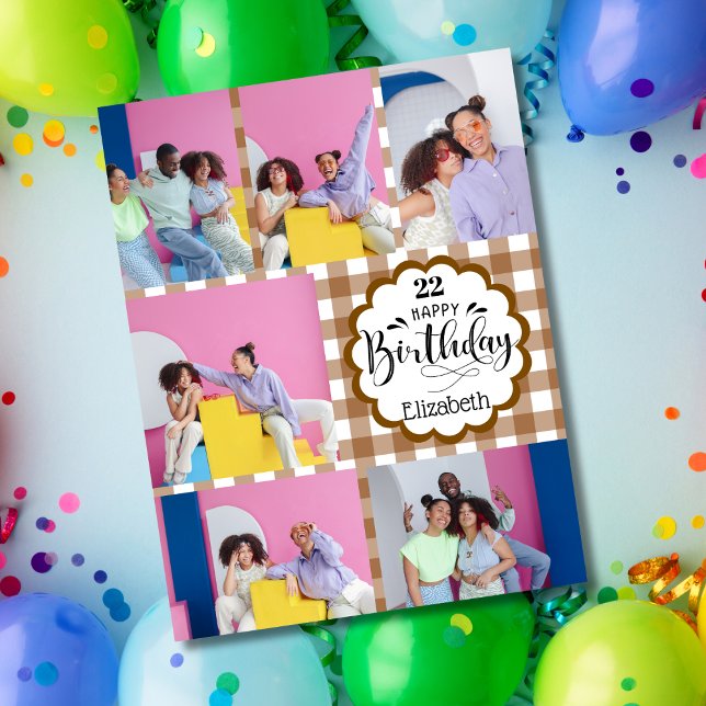 Jede Schokolade Braun 7 Foto Collage Geburtstag Karte (Von Creator hochgeladen)