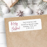 Jede Script Modern Red Christmas Rücksendeadresse<br><div class="desc">Fügen Sie eine stilvolle Finishing-Touch zu den Urlaubskarten-Umschlägen mit modernen, individuellen Rücksendeadressen-Aufklebern hinzu. Der gesamte Text auf dieser Vorlage ist einfach zu personalisieren, mit beliebigen Formulierungen, wie zum Beispiel Frohe Weihnachten, Happy Holidays, Frohen Festtage oder Happy New Year. Das festliche Rot-, Weiß- und Schwarz-Design zeichnet sich durch moderne handgeschriebene Skriptkalligraphie...</div>