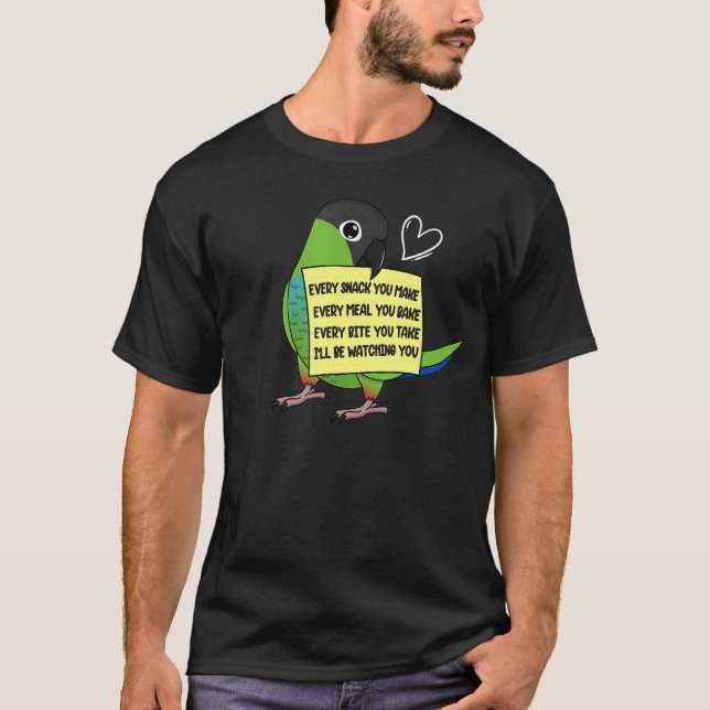 Jede Snack-Mahlzeit oder Beifall in Nanday Conure  T-Shirt (Vorderseite)