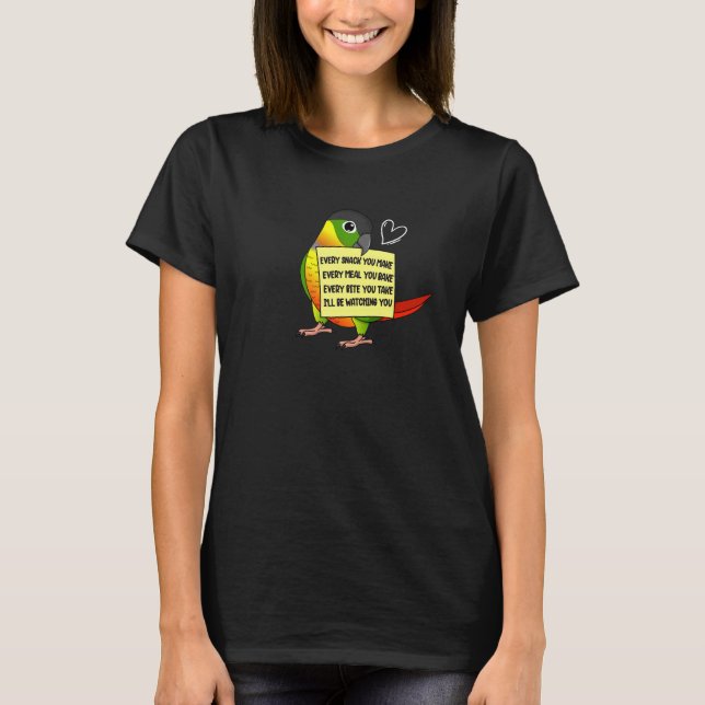 Jede Snack Mahlzeit oder Biss I gelb Seite Conure  T-Shirt (Vorderseite)