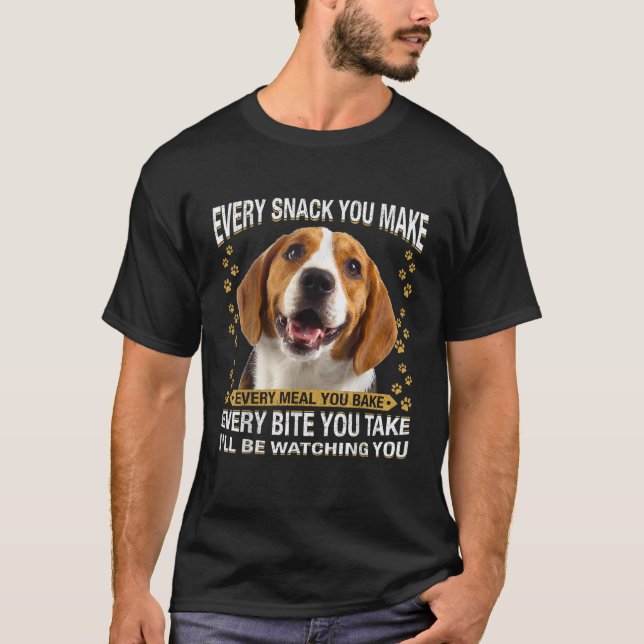 Jede Snack Sie machen lustigen Beagle Hund Mama Hu T-Shirt (Vorderseite)