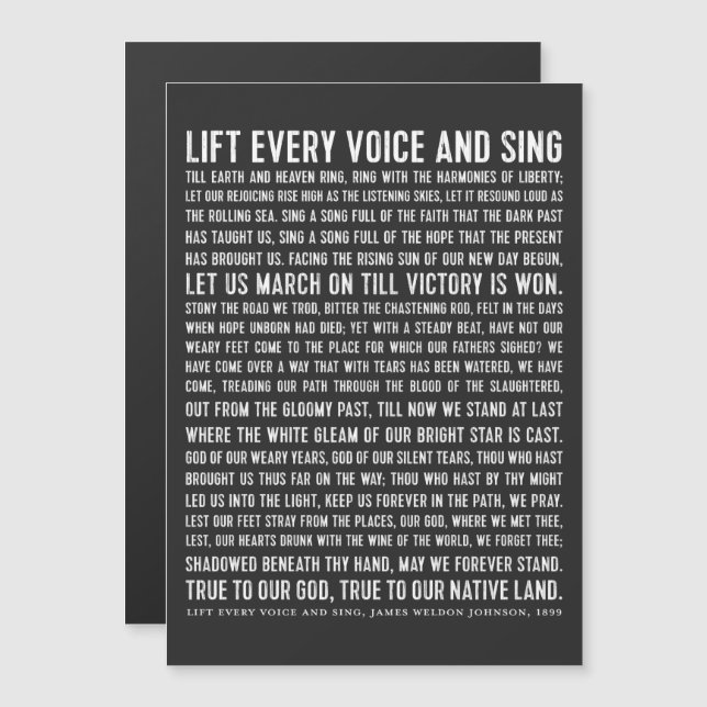 Jede Stimme erheben und schwarze Geschichte singen Magnetkarte (Vorne/Hinten)