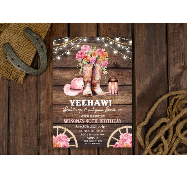 JEDE VERANSTALTUNG - Cowgirl Boot Floral Western E Einladung (Von Creator hochgeladen)