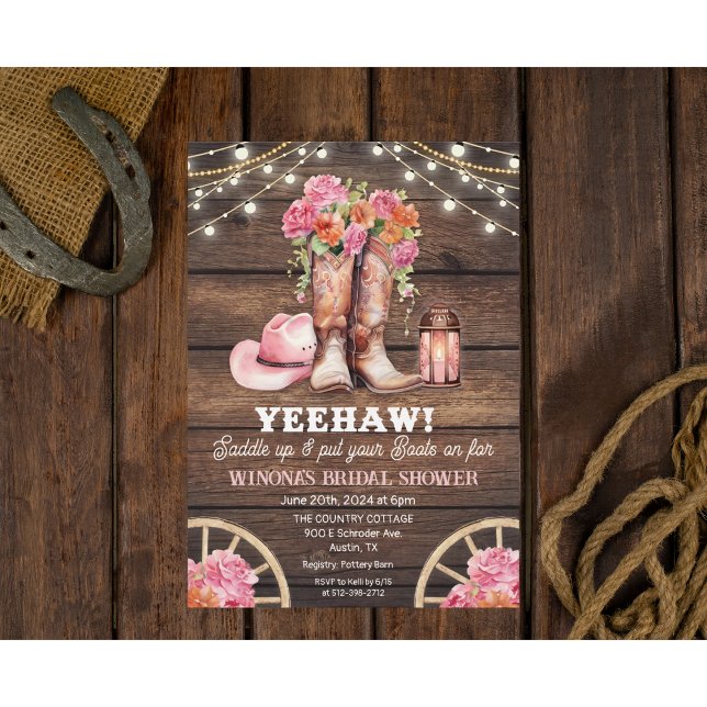 JEDE VERANSTALTUNG - Cowgirl Boot Floral Western E Einladung (Von Creator hochgeladen)