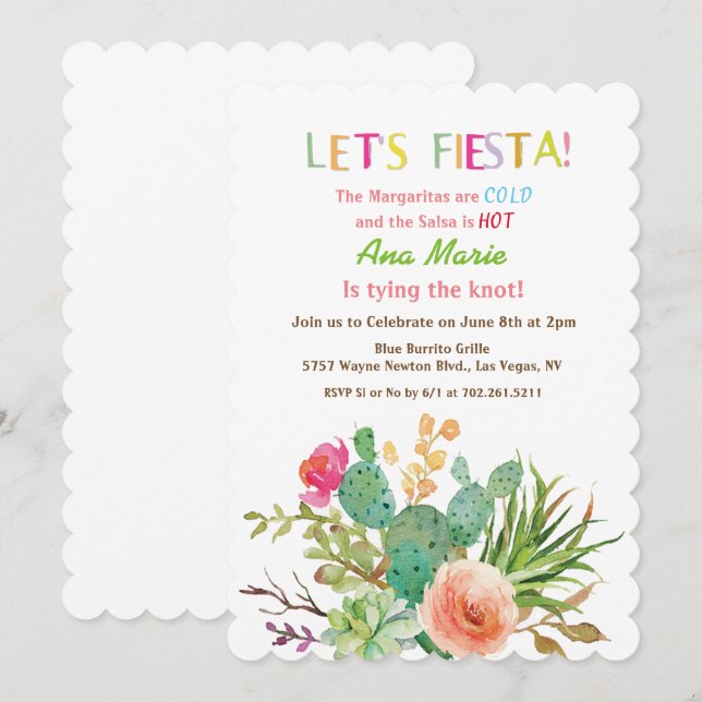 JEDE VERANSTALTUNG - Fiesta Floral Cactus Cactus C Einladung (Vorne/Hinten)