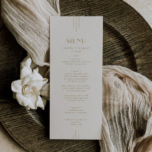 JEDE Vintage Art Déco-Hochzeit Menükarte