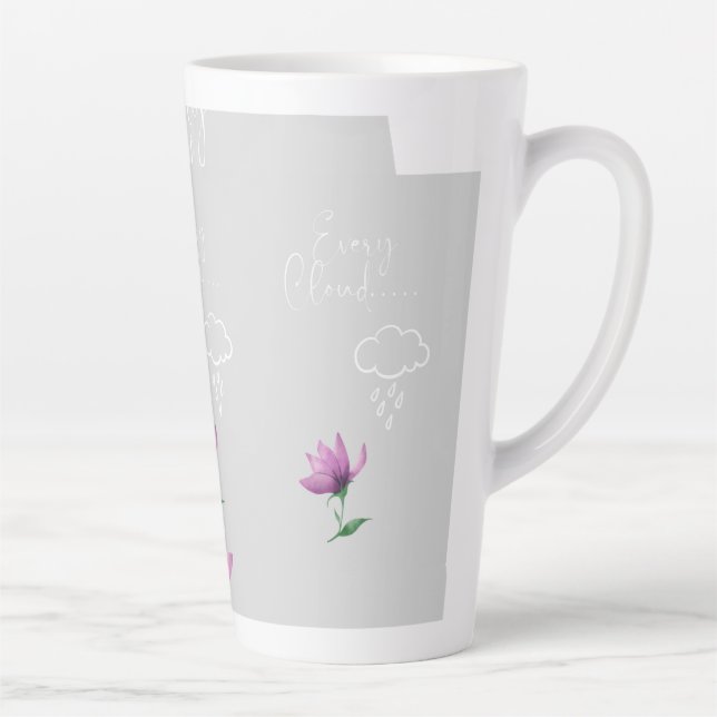 Jede Wolke Hochheben Sprichwort Latte Tasse (Rechts)