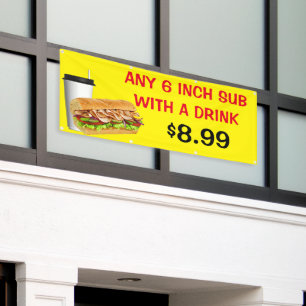 Jedem 6 Zoll großen Untergerät mit einem Getränk z Banner