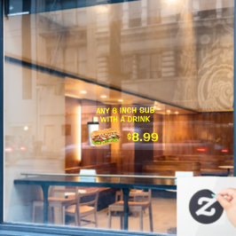 Jedem 6 Zoll großen Untergerät mit einem Getränk z Fensteraufkleber