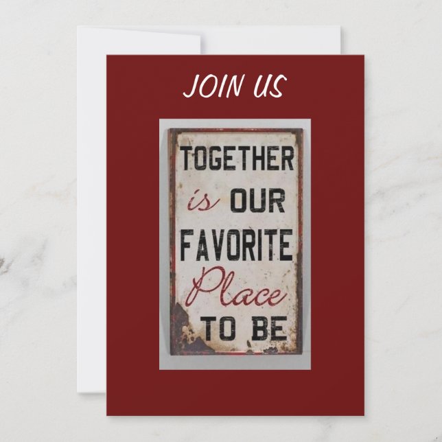 JEDEM ANLASS "JOIN US" INVITATION=TOGETHERESS EINLADUNG (Vorderseite)