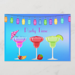JEDEN ANLASS BEACH COCKTAIL PARTY EINLADUNG blau