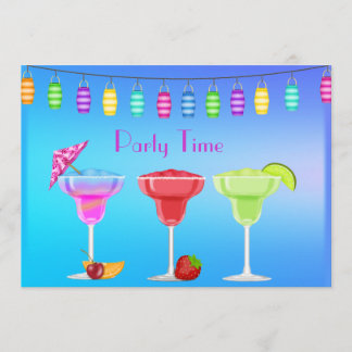 JEDEN ANLASS BEACH COCKTAIL PARTY EINLADUNG blau