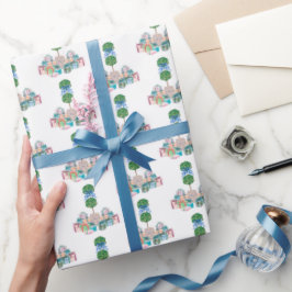 Jeden Anlaß Chinoiserie Ginger Jar Topiary Wrappi Geschenkpapier