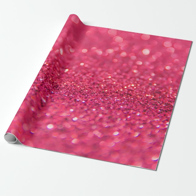 Jeden Anlaß Pink Glitzer Design Geschenkpapier (Ungerollt)
