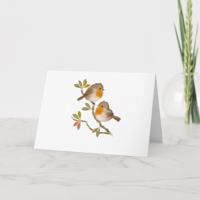 Jeden Anlaß Robin Birds Faltkarte Karte (Vorderseite)
