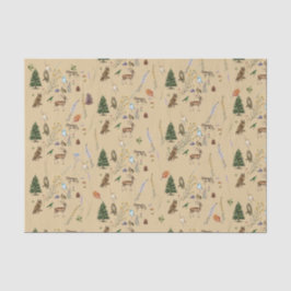 Jeden Anlaß Woodland Tiere Pflanze Tan Seidenpapier