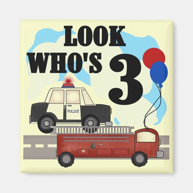 Jeden Heroes 3. Geburtstag Tshirts und Geschenke Magnet (Vorne)