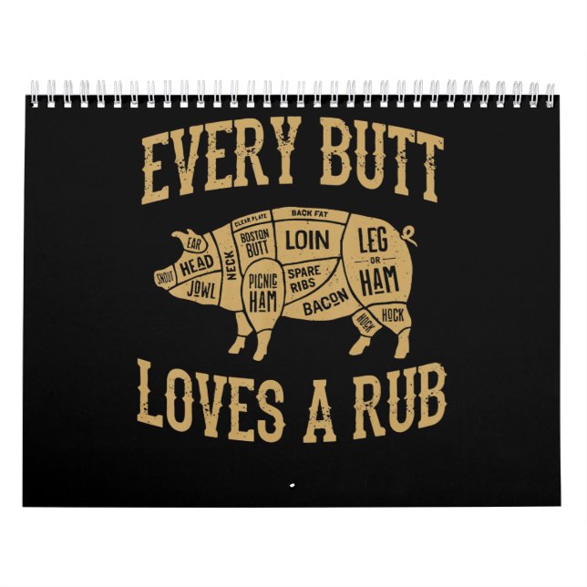 Jeden Hintern Liebe ein gutes Rub Funny Schweinefl Kalender (Titelbild)