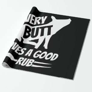Jeden Hintern Lieben ein gutes Rub Funny Pig Schwe Geschenkpapier