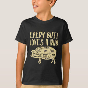 Jeden Hintern Lieben ein Rub Funny Pork Grillen Gr T-Shirt