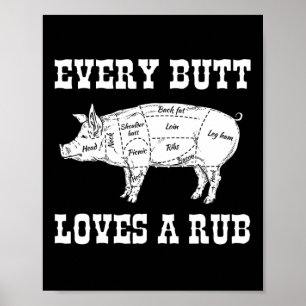 Jeden Hintern Lieben Rub Grilling Grillen Smoker G Poster