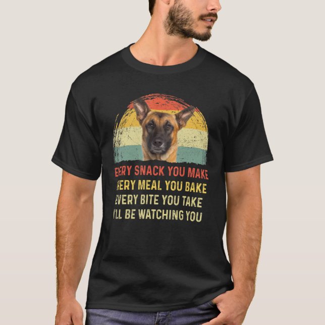Jeden Imbiss, den Sie belgische Mama Malinois Hund T-Shirt (Vorderseite)
