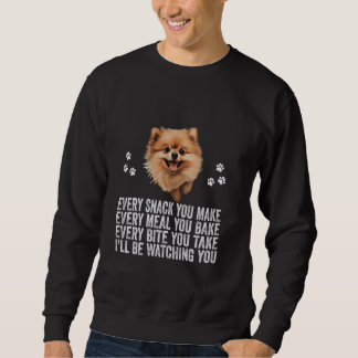 Jeden Snack, den Sie machen lustigen Spitz Hund Va Sweatshirt