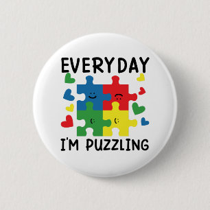 Jeden Tag bin ich verwirrend lustig Autism Awarene Button