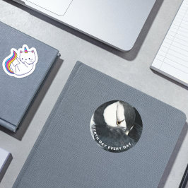 Jeden Tag Horned Puffin Foto Runder Aufkleber