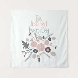 Jeden Tag Inspiriert werden Botanische Blume rosa  Wandteppich