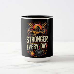Jeden Tag stärker Zweifarbige Tasse
