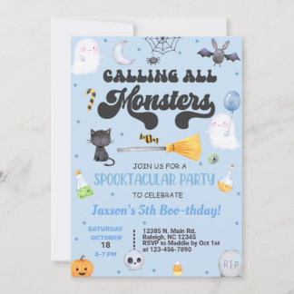 JEDER AGE spooktacular Halloween Junge blau einlad Einladung