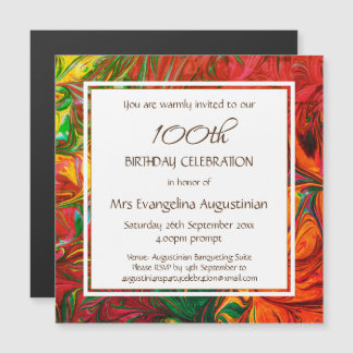 JEDER ALTER Abstrakt Red Customizable Birthday Magneteinladung