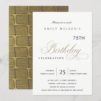 JEDER ALTER EINFACHER ELEGANTER GOLDTYPOGRAFIE BIR EINLADUNG
