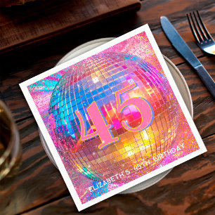 Jeder Alter Rosa Glitter Benutzerdefinierte Disco- Serviette