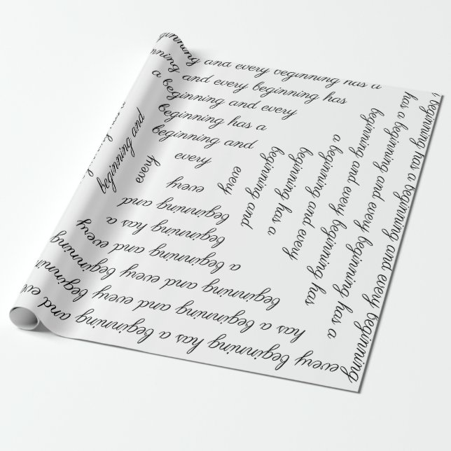 "Jeder Anfang hat einen Anfang" Papier Geschenkpapier (Ungerollt)